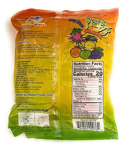 Miniatura 4 de Din Don Fruity's JU-C Jelly Fruit Snacks, famosos dulces TikTok para desafíos (paquete de 2 x 12.6 onzas)