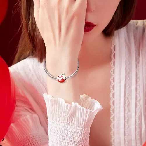 Miniatura 4 de GNOCE - Abalorio de plata de ley 925, diseño de calavera de Navidad, apto para todas las pulseras para mujeres y niñas