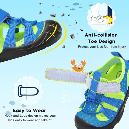 Miniatura 3 de JOINFREE Zapatos de agua para niños y niñas, transpirables, Qucik Dry Sport Playa, sandalias ligeras y flexibles