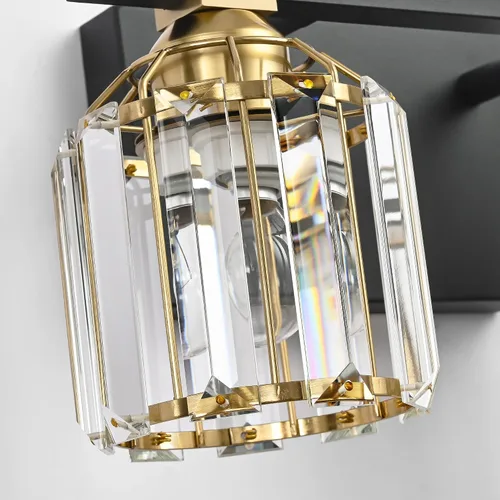 Miniatura 6 de SOLFART Cristal 1 luz de tocador de baño sobre espejo de pared de aplique 4.3 pulgadas 1T