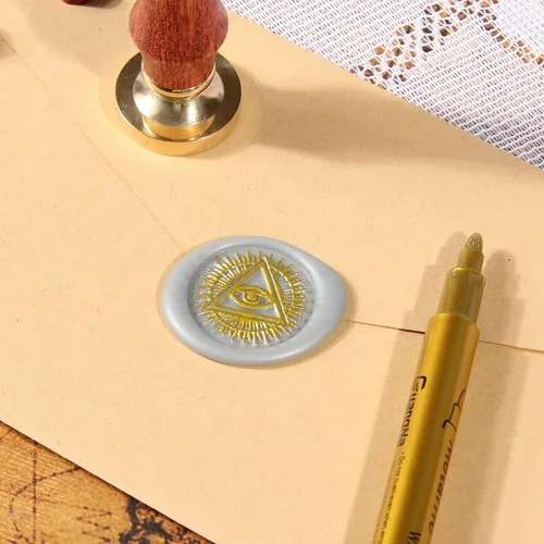 Miniatura 5 de Sello de cera de sello de ojo maligno Illuminati Sello de cera wicca Sello de ojo que todo lo ve Sello de metal vintage con mango de ojo maligno