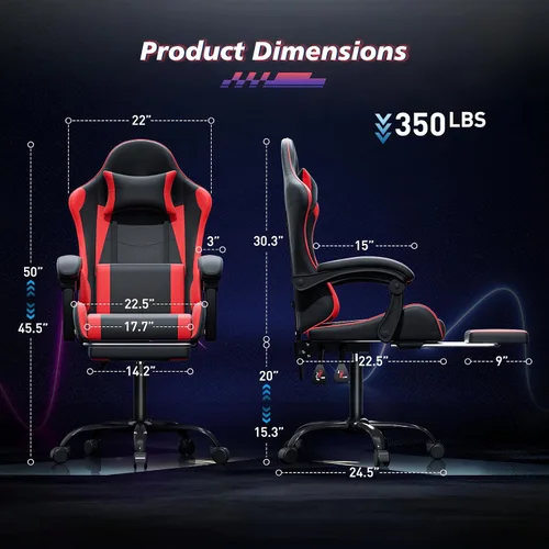 Miniatura 2 de Magshion Silla de juegos para adultos, silla ergonómica de computadora con reposabrazos de acoplamiento, silla de jugador de altura ajustable