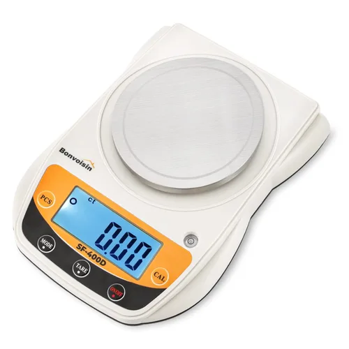 Bonvoisin Báscula digital de laboratorio 21.16 oz x 0.00 oz Escala electrónica de precisión Pantalla LCD Balanza analítica Balanza de joyería Escala