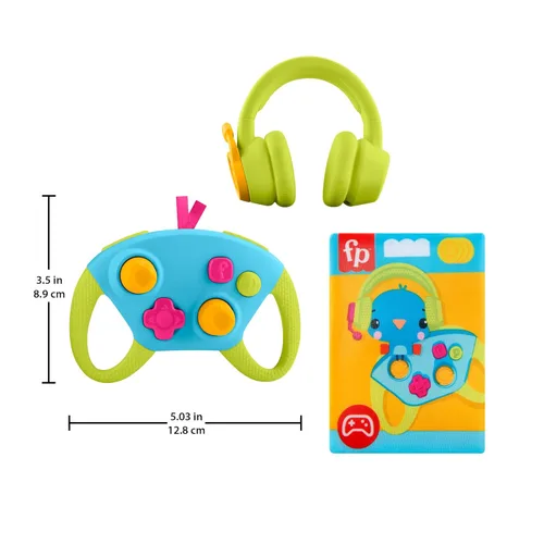 Miniatura 6 de Fisher-Price Juguetes para Recién Nacidos Level-Up Little Gamer Set de Regalo, Sonajero para Bebé Mordedor y Actividades Crinkle para Infantes de 3+