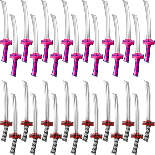 Paquete de 30 armas inflables de 30 pulgadas de ninja katana de samurái, armas inflables para niños, Halloween, piscina, suministros de fiesta de