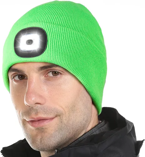 Miniatura 21 de Tutuko Gorro unisex con luz, gorro LED recargable por USB, sombrero LED con linterna, regalos para hombres, mujeres, papá
