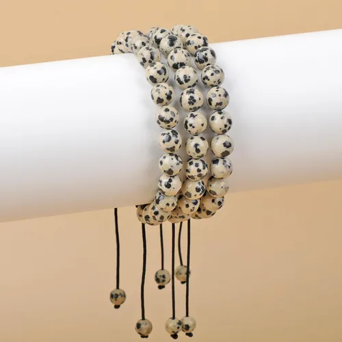 Miniatura 123 de AD Beads Pulseras de piedras preciosas unisex de 0.315 pulgadas (0.315 in), macramé curativo ajustable de 7 a 9 pulgadas Usa esta pulsera