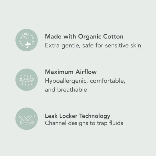 Miniatura 4 de HESTA almohadillas para menstruación reutilizables de algodón orgánico, juego de 3, Ajustado
