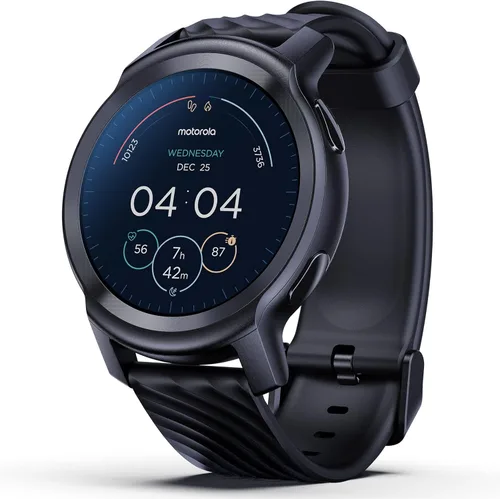 Motorola Moto Watch 100 - Reloj inteligente con GPS de 1.654 in para hombres y mujeres, batería de 14 días, frecuencia cardíaca 24/7, SpO2, Phanthom