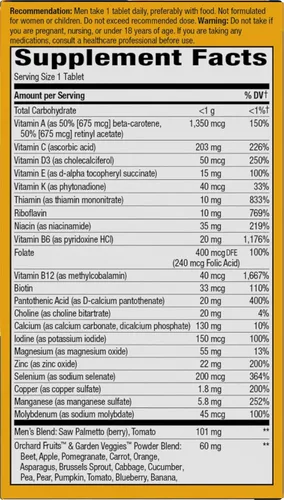 Miniatura 9 de Nature's Way ¡Alive! Tabletas multivitamínicas de ultra potencia una vez al día para hombre, vitamina diaria completa de alta potencia para hombres