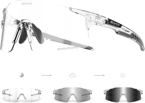 Miniatura 11 de SCVCN Fotocromático Ciclismo Gafas Deportivas Gafas de sol Hombres Mujeres Claro Bicicleta MTB UV400 Protección TR90 Frame Bike 01 Marco negro
