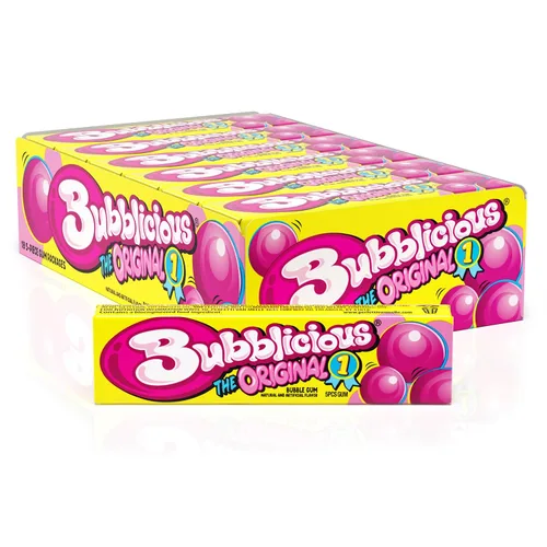 Bubblicious Goma de mascar para adultos y niños, 18 paquetes de 5 piezas (90 piezas en total)