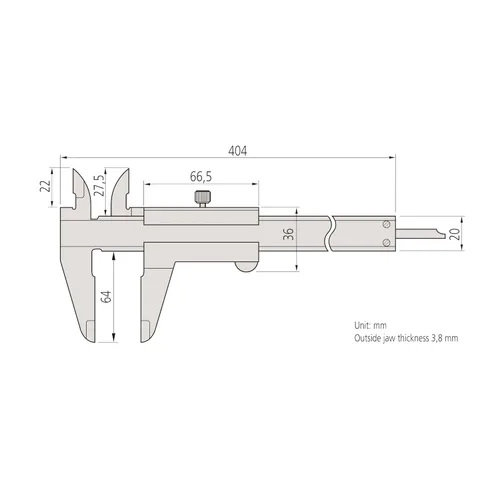 Miniatura 3 de Mitutoyo 530 Series Vernier, calibre de acero inoxidable métrico para mediciones de profundidad, interior, exterior y espacios., 1