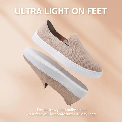 Miniatura 6 de STQ Zapatos sin cordones para mujer, transpirables, de moda, cómodos, de punto, casuales