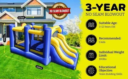 Miniatura 3 de Island Hopper, casa recreativa para saltar con tobogán