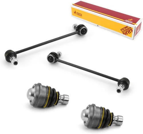 Metrix Premium Chassis Parts - 4 piezas L/R estabilizador de barra estabilizadora delantera y kit de rótula inferior L/R para Hyundai Santa Fe