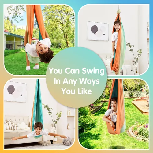 Miniatura 4 de Columpio Sensorial, Columpio Sensorial para Interior y Exterior para Niños y Adultos, Columpio de Abrazo de Doble Capa para Terapia para Niños