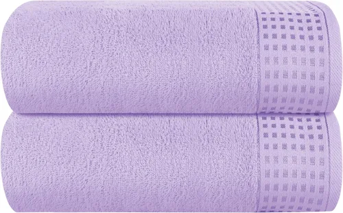 Miniatura 43 de GLAMBURG Juego de 2 toallas de baño de gran tamaño 100% algodón, 28 x 55 pulgadas, ultra suaves, altamente absorbentes, compactas, de secado rápido