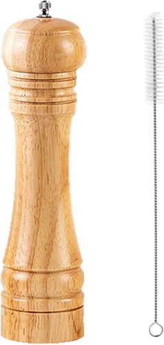 Juego de molinillo de pimienta de madera Kit de molinillo de pimienta Manual Molinillos sólidos con molinillos de cerámica ajustables fuertes para