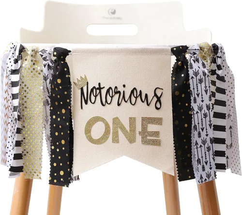 Notorious ONE - Cartel para silla alta de primer cumpleaños – The Big One Smash Cake Garland
