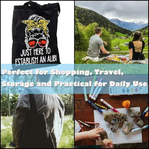 Miniatura 6 de GJTIM True Crime Gift Seriel Killer Gift Just Here to Establish and Alibi - Bolsa de maquillaje para fanáticos del programa de crimen
