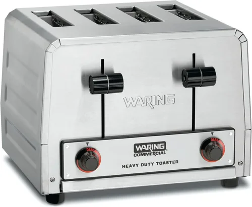 Waring Commercial WCT800RC Tostadora de pop-up comercial de 4 rebanadas de uso pesado, 120V, 1800W, enchufe de fase 5-15