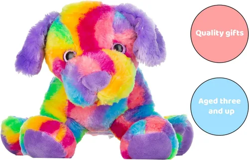 Miniatura 4 de MUOVE Animales de peluche para perros, juguete de peluche de cachorro arcoíris, lindo juguete de peluche colorido para niños, juguete de peluche