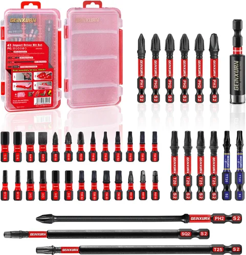 Miniatura 10 de Geinxurn Juego de Puntas de Destornillador de Impacto, 71 Piezas, Estuche de Almacenamiento Magnético de Acero S2, Puntas de Inserción Múltiple