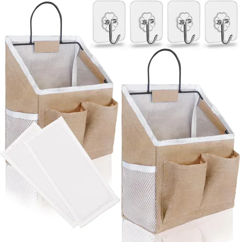 Miniatura 12 de Kanrichu 2 piezas de cestas pequeñas para colgar en la pared para organizar, bolsa de almacenamiento colgante en la pared como organizador sobre