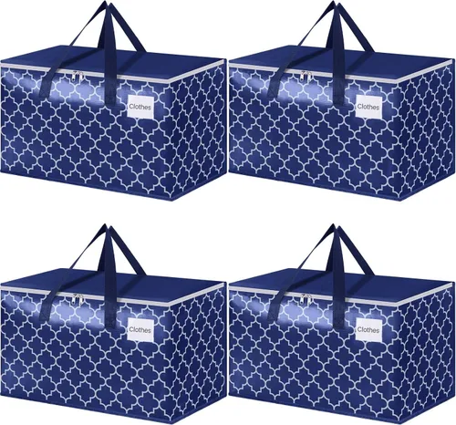 Fabspace Bolsas de mudanza, suministros de mudanza extragrandes, bolsas de almacenamiento resistentes, bolsas de embalaje con cremalleras y asas