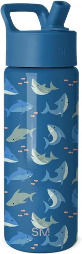 Miniatura 76 de Simple Modern Botella de agua para niños con tapa con pajilla, vaso aislado de acero inoxidable de 14 onzas para niños y a prueba de derrames