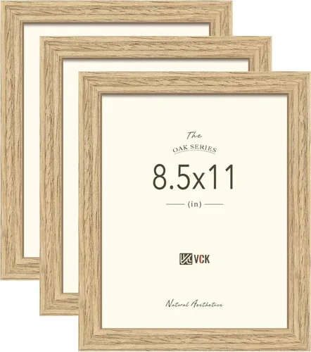Miniatura 53 de VCK Juego de 3 portarretratos de 8 x 10 pulgadas, roble negro, textura natural, exclusivo marco de madera, exhibición de mesa o colgar en la pared