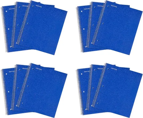 Miniatura 20 de Mintra Office Cuadernos de espiral duraderos, 1 materia, (rosa primavera, amarillo sol, hielo ártico, rayas anchas, paquete de 3)