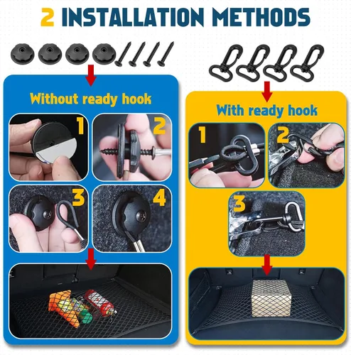 Miniatura 6 de x xotic tech 1 bolsa de red elástica de una sola capa para camiones de carga con gancho accesorios interiores ajuste universal para la mayoría
