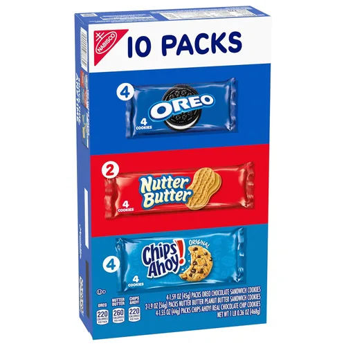 Miniatura 12 de Nabisco Paquete Variado de Galletas, OREO, Nutter Butter, CHIPS AHOY!, 40 Paquetes de Bocadillos (4 Galletas por Paquete, 4 Cajas)
