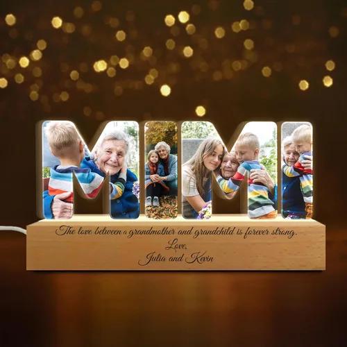 Miniatura 26 de Luz nocturna LED personalizada con collage de fotos, foto personalizada con cualquier cita y nombre, Navidad, amistad, regalos de cumpleaños