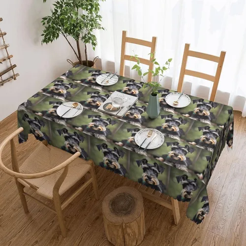 Miniatura 18 de Mantel rectangular de encaje de poliéster con diseño patriótico de camión del 4 de julio, 54 x 72 pulgadas, resistente a las arrugas, lavable