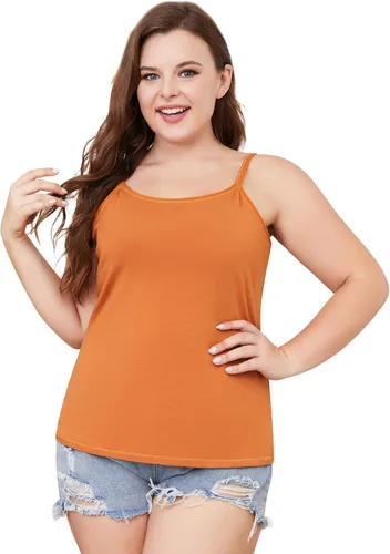Miniatura 65 de Camisa Attraco de algodón, con tirantes estilo espagueti, con brasier incorporado, 2 paquetes, para mujer