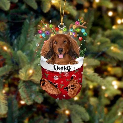 Miniatura 40 de Adorno de Navidad personalizado para perro Airedale Terrier en bolsillo de nieve, adorno para árbol de Navidad, idea de regalo para amantes