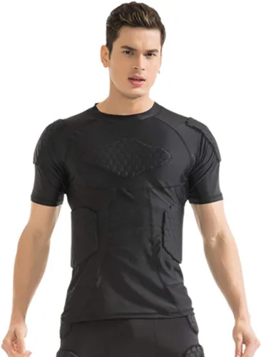 Miniatura 9 de TOUYR - Camiseta de compresión acolchada y pantalones para hombre, chaleco de entrenamiento sin mangas, camiseta y pantalón corto, costillas