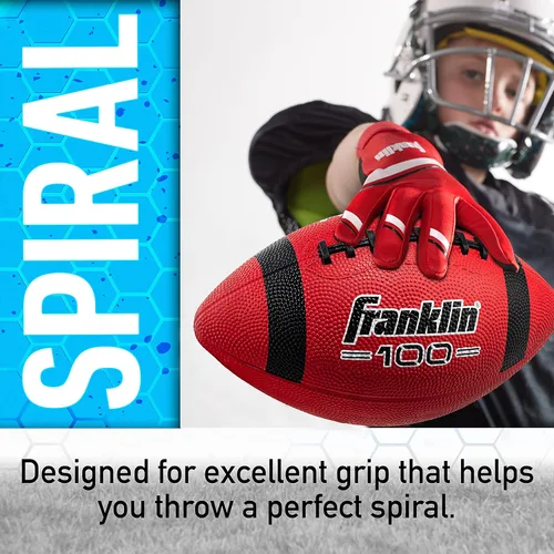 Miniatura 5 de Franklin Sports Balones de fútbol americano de goma para niños Junior Grip-Rite tamaño juvenil - Balones de fútbol americano Peewee Kids duraderos