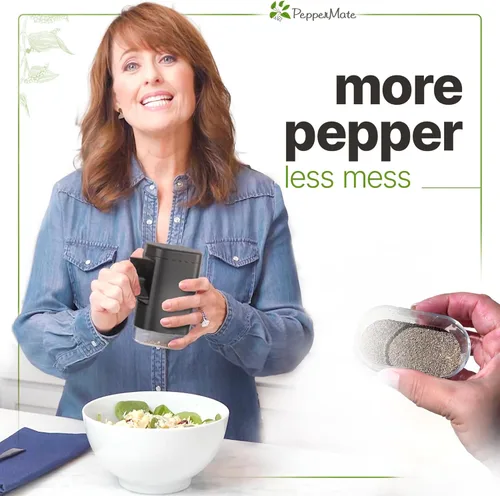 Miniatura 4 de Molinillo de pimienta tradicional PepperMate - Manual, molinillo de sal y pimienta de alta eficiencia - Molinillo de pimienta ajustable y de alta