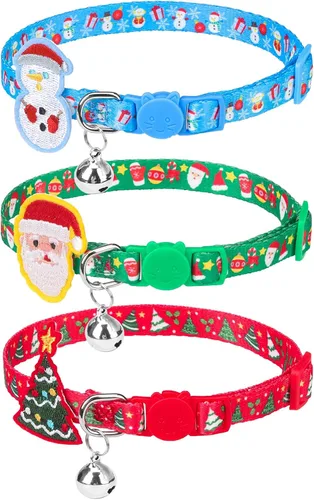 PUPTECK Collar de gato con campanas, collar de gatito ajustable para niñas y niños pequeños, cachorro, conejito, bonito accesorio de disfraz con