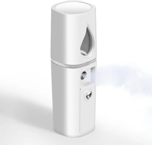 Miniatura 7 de GIVERARE Nano vaporizador facial, práctico mini rociador con espejo, rociador de niebla recargable por USB, tanque de agua visual hidratante e