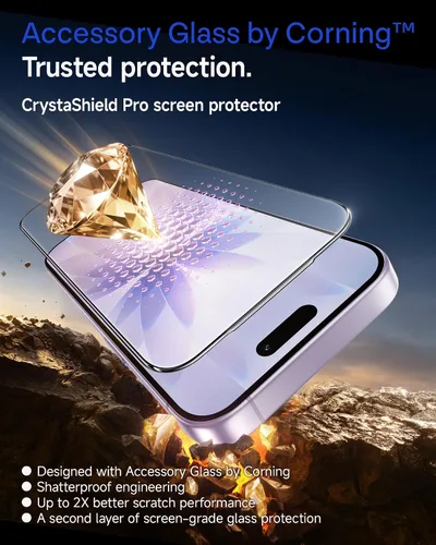 Miniatura 2 de SMARTDEVIL Corning™ Protector de pantalla accesorio para iPhone 17 - Diseño de alineación OnePress, vidrio templado reforzado 10H con precisión