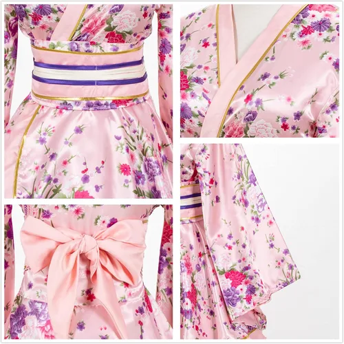 Miniatura 3 de Elibelle Juego de calcetines de seda plegables de seda para mujer, estilo kimono de anime japonés
