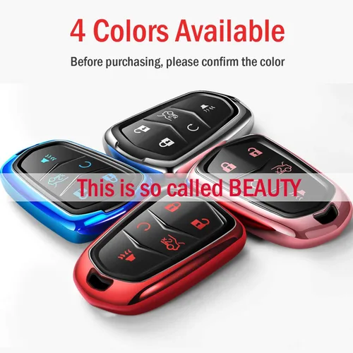 Miniatura 7 de Intermerge Funda para llavero Cadillac con protector de TPU para llavero adecuado, Azul