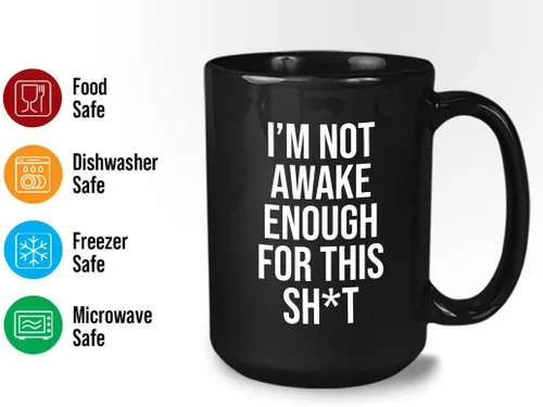Miniatura 2 de Sleepy Coworkers - Taza de café de 15 onzas, color negro, con texto en inglés "I 'm not awake enough - Lazy Person Sleepy People Who Loves Doing