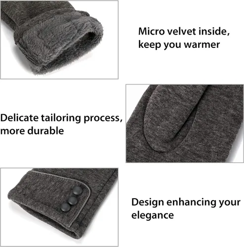 Miniatura 7 de 3 pares de guantes de invierno para mujeres clima frío niñas con dedos de pantalla táctil cálidos y gruesos mensajes de texto al por mayor
