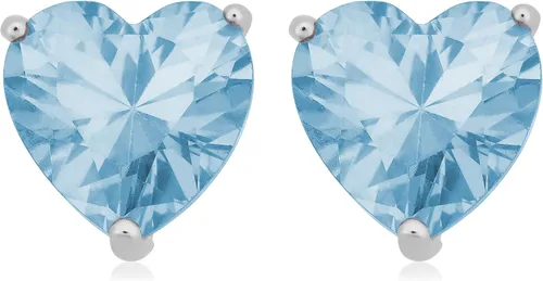 Miniatura 19 de Kooljewelry Pendientes de plata de ley y circonita cúbica con piedra natal